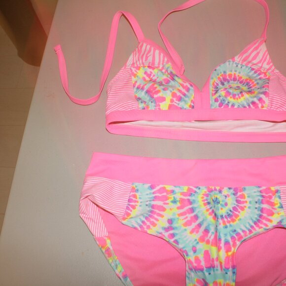 Multi Color 2 Pcs Justice Bikini Swimsuit Size 16 - Picture 3 of 12